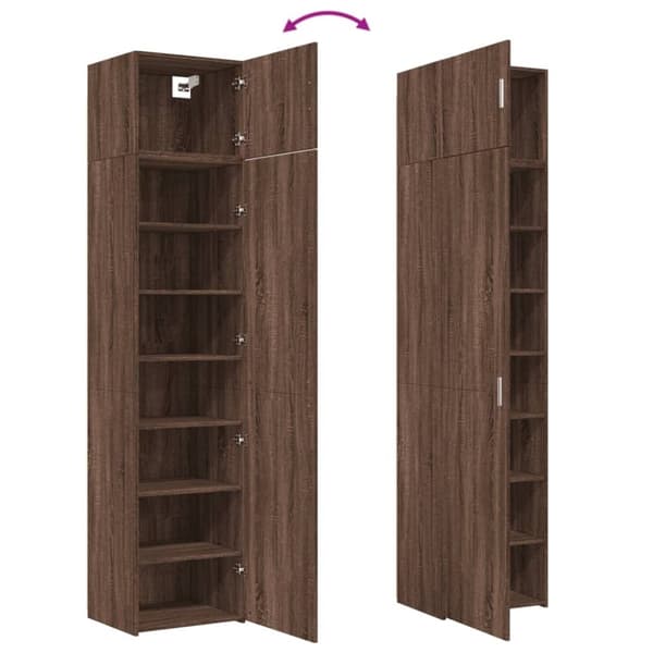 vidaXL Förvaringsskåp smalt brun ek 50x42,5x225 cm konstruerat trä