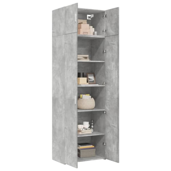 vidaXL Förvaringsskåp betonggrå 70x42,5x225 cm konstruerat trä