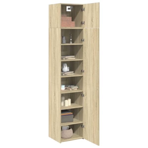 vidaXL Smalt oppbevaringsskap sonoma eik 45x42,5x225 cm konstruert tre