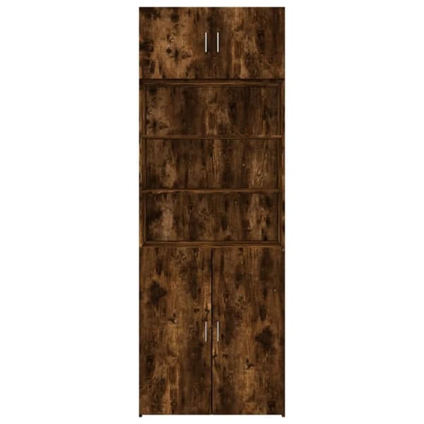 vidaXL Oppbevaringsskap røkt eik 80x42,5x225 cm konstruert tre