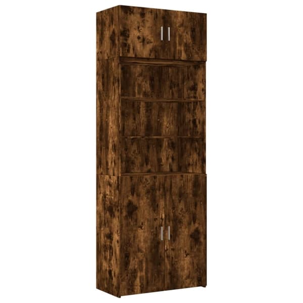 vidaXL Oppbevaringsskap røkt eik 80x42,5x225 cm konstruert tre