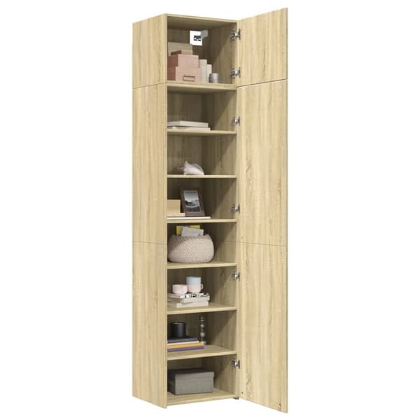 vidaXL Smalt oppbevaringsskap sonoma eik 50x42,5x225 cm konstruert tre