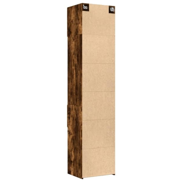 vidaXL Förvaringsskåp smalt rökfärgad ek 50x42,5x225cm konstruerat trä