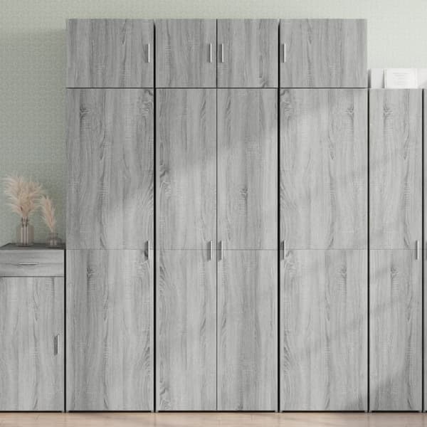 vidaXL Oppbevaringsskap grå sonoma 70x42,5x225 cm konstruert tre