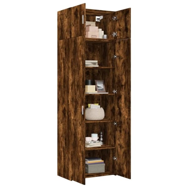 vidaXL Förvaringsskåp rökfärgad ek 70x42,5x225 cm konstruerat trä