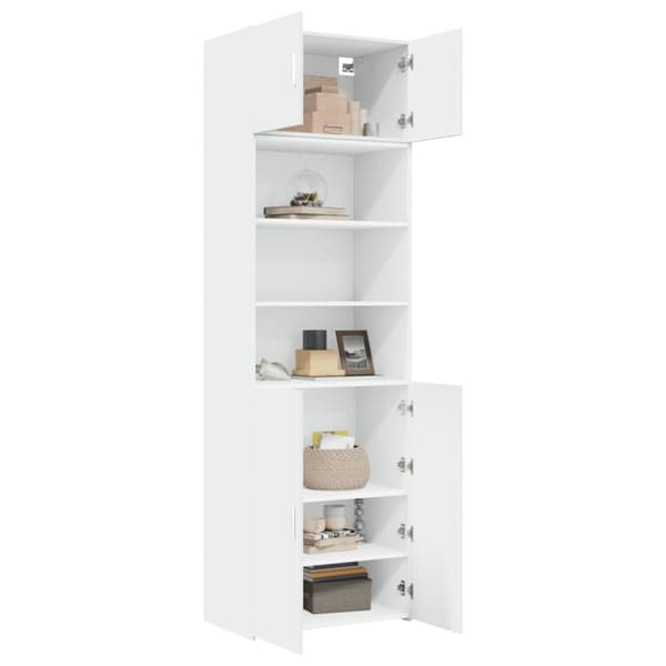 vidaXL Oppbevaringsskap hvit 70x42,5x225 cm konstruert tre
