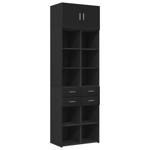 vidaXL opbevaringsskab 70x42,5x225 cm konstrueret træ sort