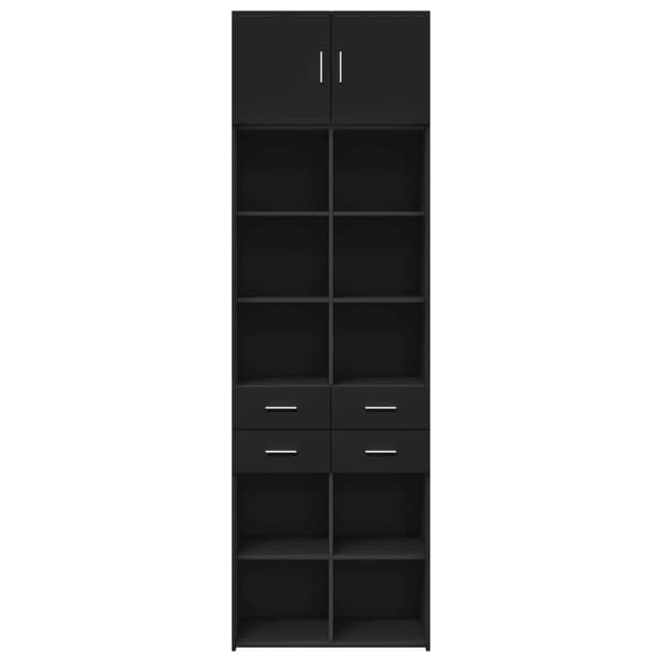 vidaXL opbevaringsskab 70x42,5x225 cm konstrueret træ sort