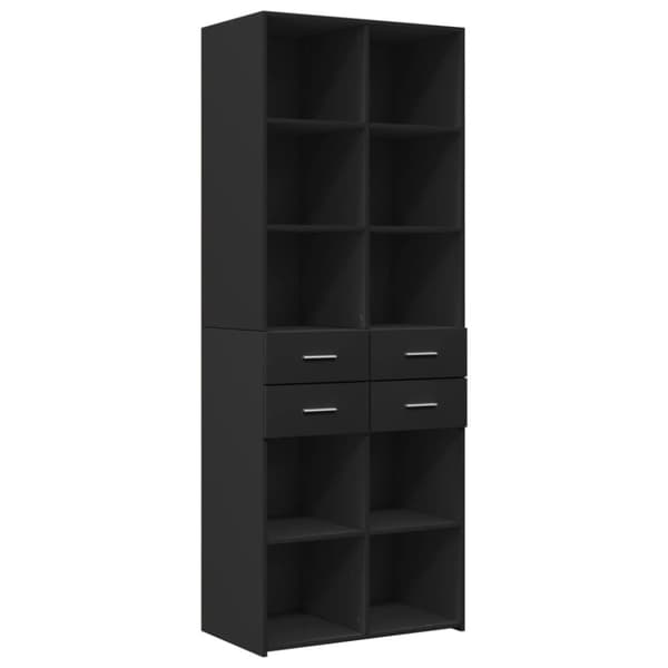 vidaXL opbevaringsskab 70x42,5x225 cm konstrueret træ sort