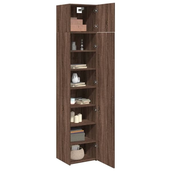 vidaXL skab 45x42,5x225 cm smalt konstrueret træ brun egetræsfarve