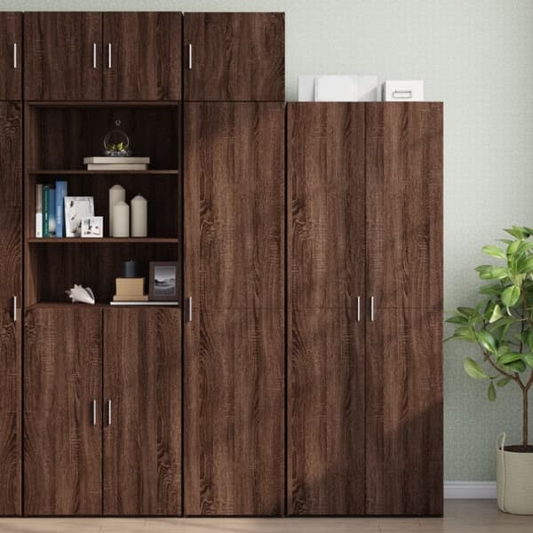 vidaXL skab 45x42,5x225 cm smalt konstrueret træ brun egetræsfarve