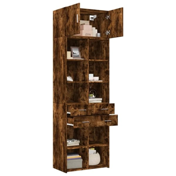 vidaXL skab 70x42,5x225 cm konstrueret træ røget egetræsfarve