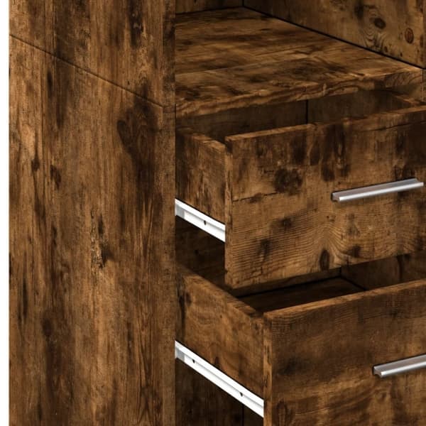 vidaXL skab 70x42,5x225 cm konstrueret træ røget egetræsfarve