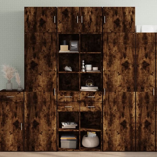 vidaXL skab 70x42,5x225 cm konstrueret træ røget egetræsfarve