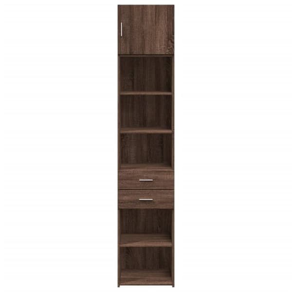 vidaXL Säilytyskaappi kapea ruskea tammi 45x42,5x225 cm tekninen puu