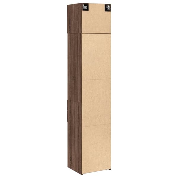 vidaXL Säilytyskaappi kapea ruskea tammi 45x42,5x225 cm tekninen puu