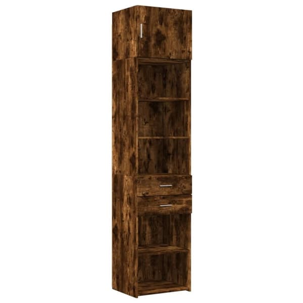 vidaXL skab 50x42,5x225 cm smalt konstrueret træ røget egetræsfarve