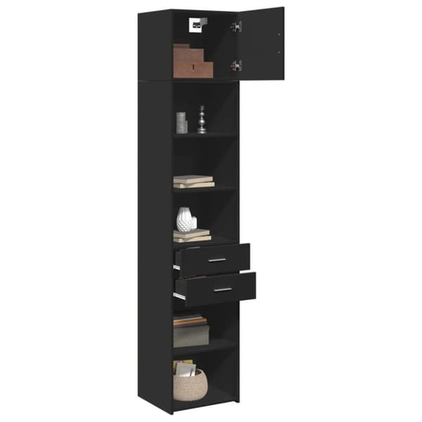 vidaXL skab 45x42,5x225 cm smalt konstrueret træ sort