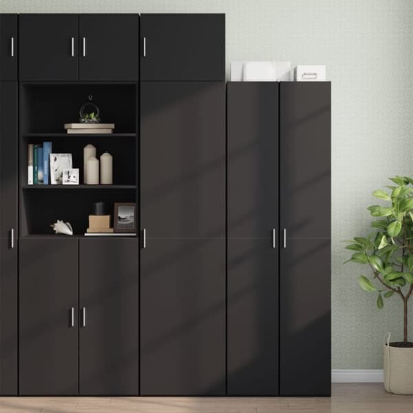 vidaXL skab 50x42,5x225 cm smalt konstrueret træ sort