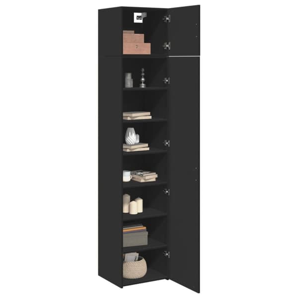 vidaXL skab 45x42,5x225 cm smalt konstrueret træ sort