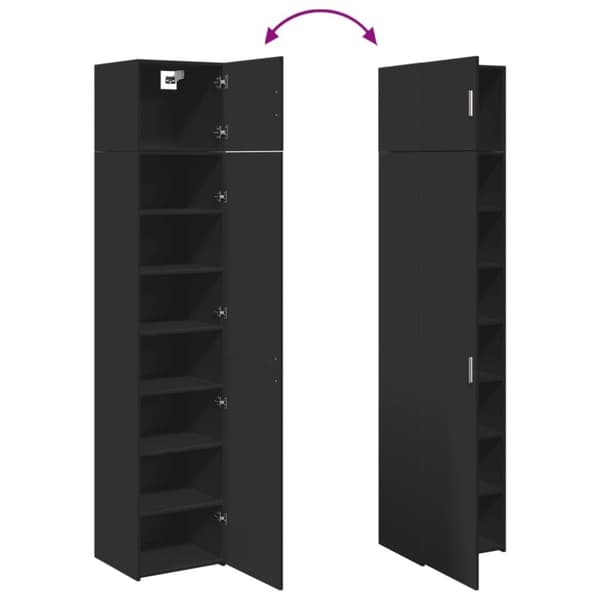 vidaXL skab 45x42,5x225 cm smalt konstrueret træ sort