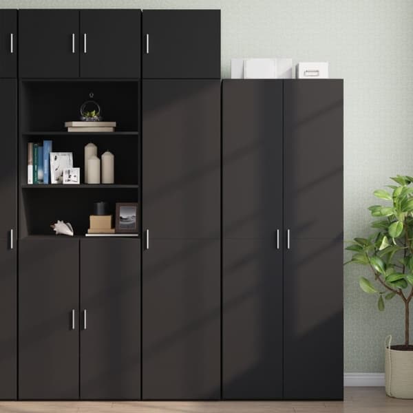vidaXL skab 45x42,5x225 cm smalt konstrueret træ sort