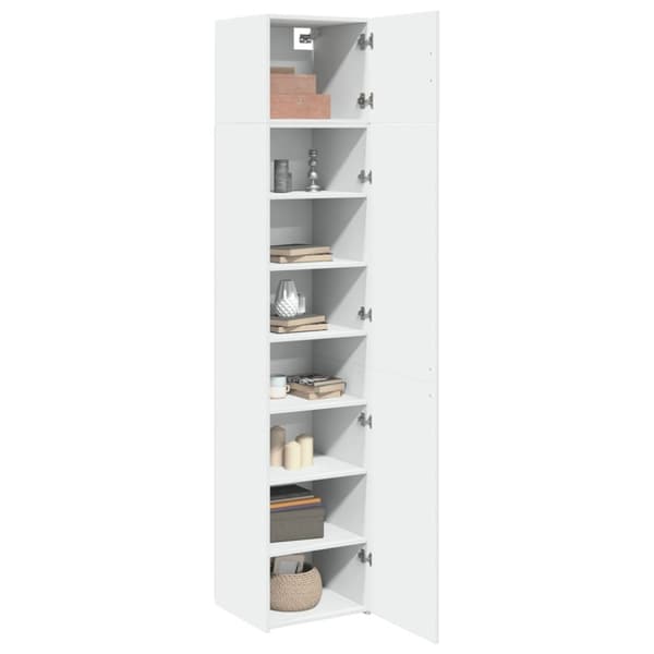 vidaXL skab 45x42,5x225 cm smalt konstrueret træ hvid