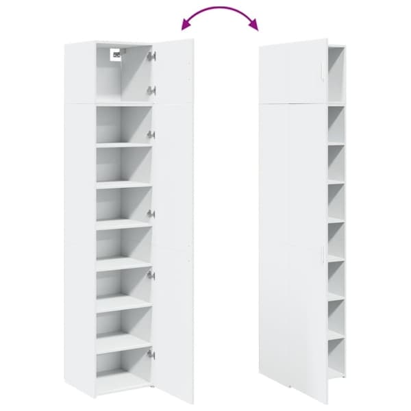 vidaXL skab 45x42,5x225 cm smalt konstrueret træ hvid