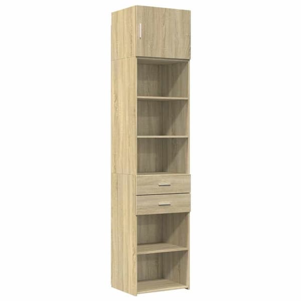 vidaXL skab 50x42,5x225 cm smalt konstrueret træ sonoma-eg