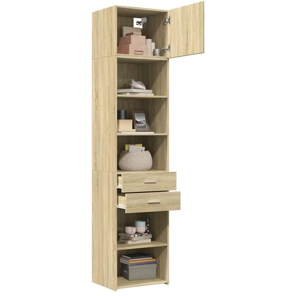 vidaXL skab 50x42,5x225 cm smalt konstrueret træ sonoma-eg