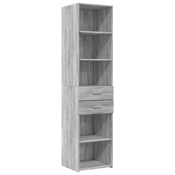 vidaXL skab 45x42,5x225 cm smalt konstrueret træ grå sonoma-eg