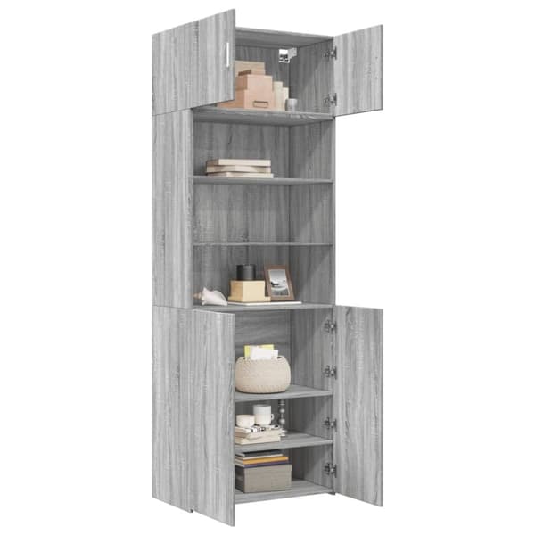 vidaXL skab 80x42,5x225 cm konstrueret træ grå sonoma-eg