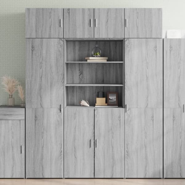 vidaXL skab 80x42,5x225 cm konstrueret træ grå sonoma-eg