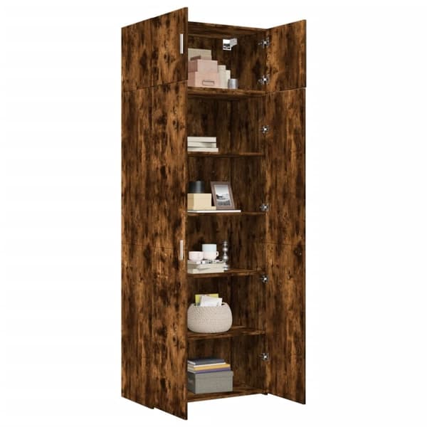 vidaXL skab 80x42,5x225 cm konstrueret træ røget egetræsfarve
