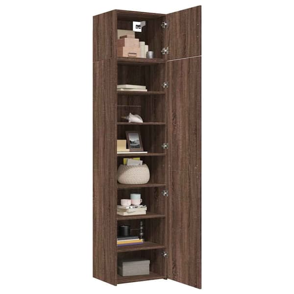vidaXL skab 50x42,5x225 cm smalt konstrueret træ brun egetræsfarve