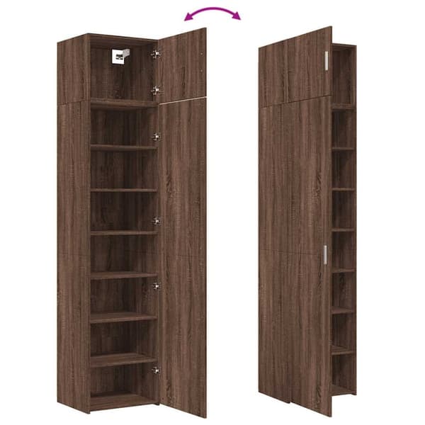 vidaXL skab 50x42,5x225 cm smalt konstrueret træ brun egetræsfarve
