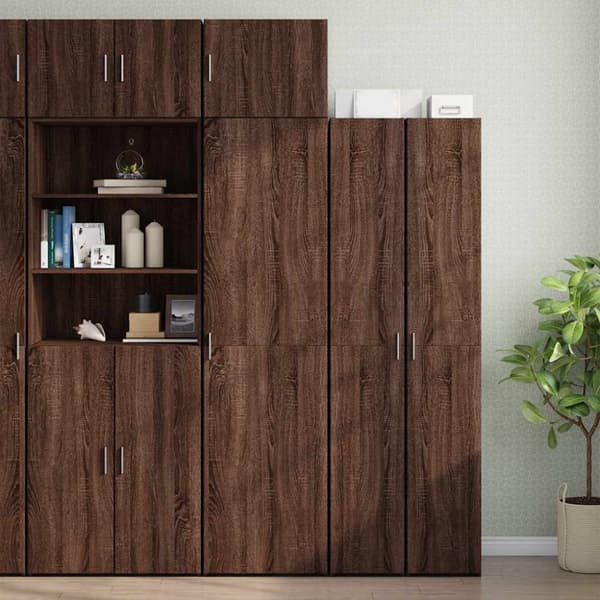 vidaXL skab 50x42,5x225 cm smalt konstrueret træ brun egetræsfarve