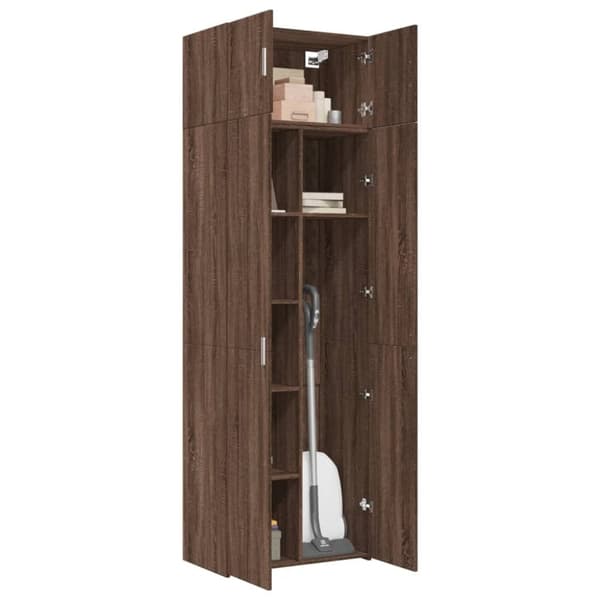 vidaXL skab 70x42,5x225 cm konstrueret træ brun egetræsfarve