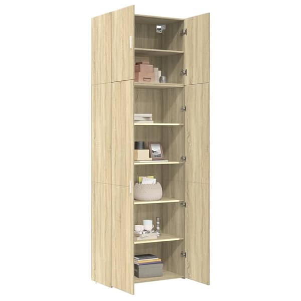 vidaXL skab 80x42,5x249 cm konstrueret træ sonoma-eg