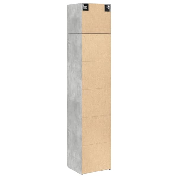 vidaXL Säilytyskaappi kapea betoninharmaa 45x42,5x225 cm tekninen puu