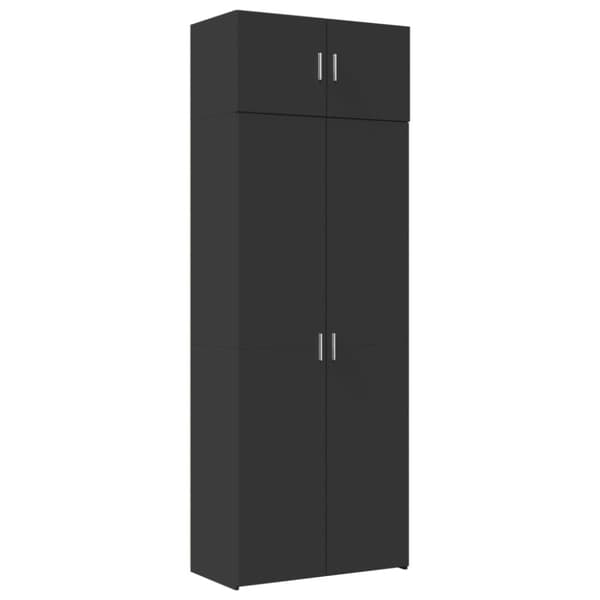 vidaXL Säilytyskaappi musta 80x42,5x225 cm tekninen puu