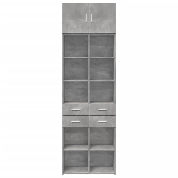 vidaXL skab 70x42,5x225 cm smalt konstrueret træ betongrå