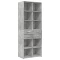 Miniatyrbillede 7 af 11: vidaXL skab 70x42,5x225 cm smalt konstrueret træ betongrå