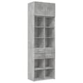 Miniatyrbillede 1 af 11: vidaXL skab 70x42,5x225 cm smalt konstrueret træ betongrå