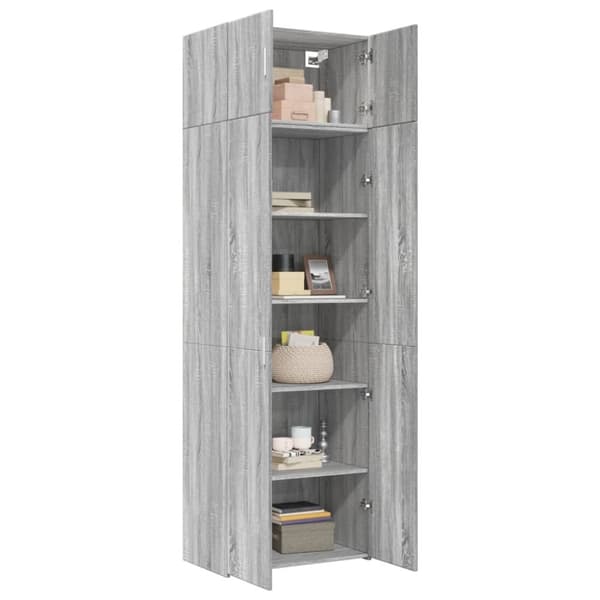 vidaXL skab 70x42,5x225 cm konstrueret træ grå sonoma-eg