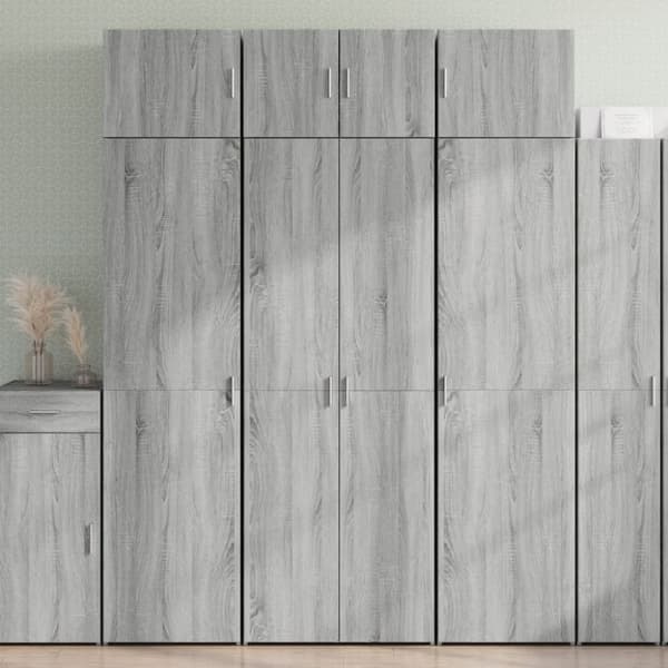 vidaXL skab 70x42,5x225 cm konstrueret træ grå sonoma-eg