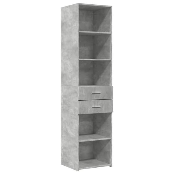 vidaXL Smalt oppbevaringsskap betonggrå 45x42,5x225 cm konstruert tre