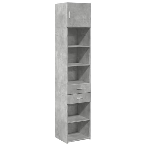 vidaXL Smalt oppbevaringsskap betonggrå 45x42,5x225 cm konstruert tre