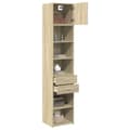 Miniatyrbilde 4 av 11: vidaXL Smalt oppbevaringsskap sonoma eik 45x42,5x225 cm konstruert tre