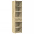Miniatyrbilde 7 av 11: vidaXL Smalt oppbevaringsskap sonoma eik 45x42,5x225 cm konstruert tre